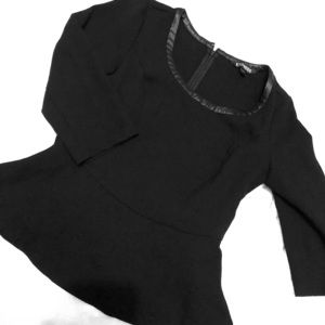 Express peplum leather neck top xs